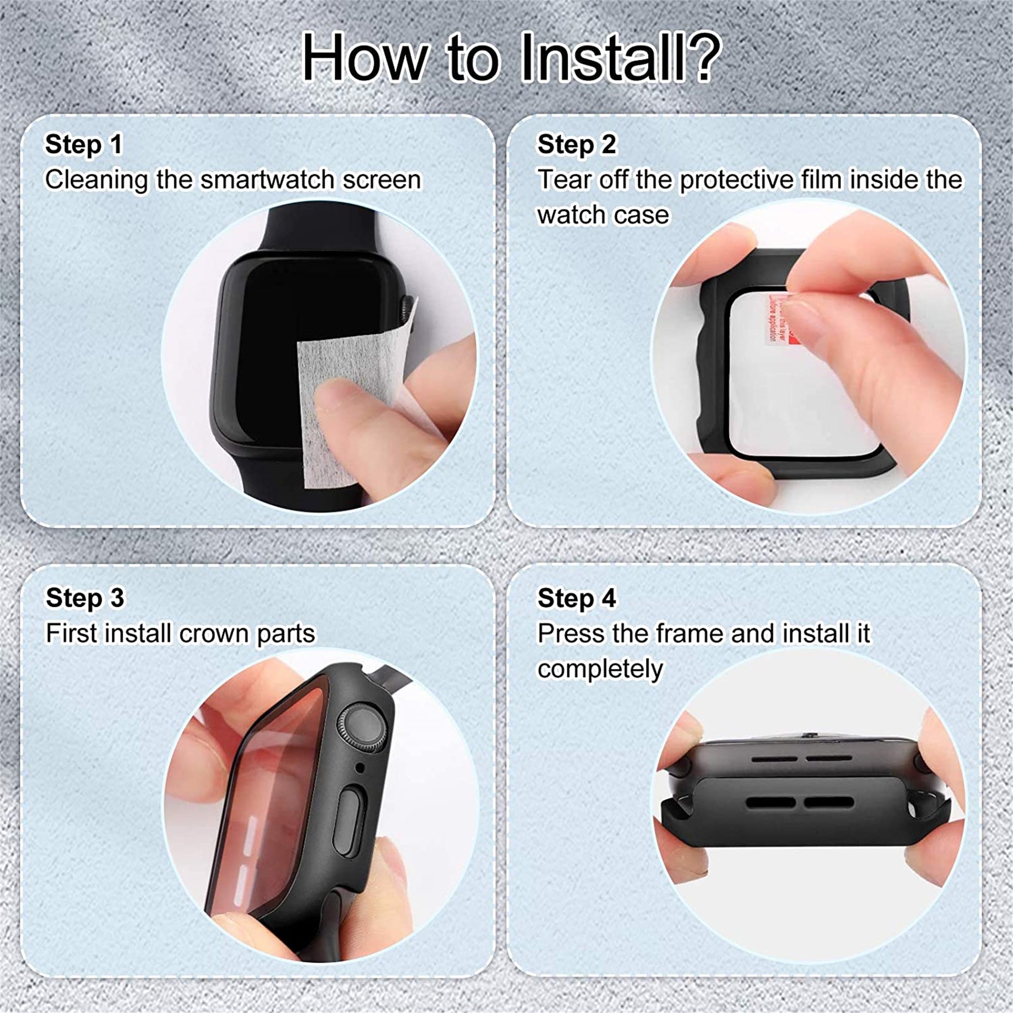 Boîtier rigide en PC et protecteur d'écran pour Apple Watch iWatch Boîtier rigide en PC et protecteur d'écran pour Apple Watch iWatch
